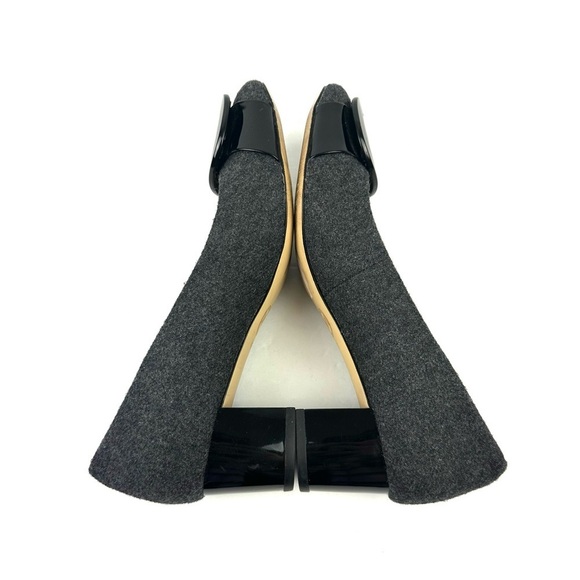 Michael‎ Michael Kors Pauline Flex Mid Pump 6 Charcoal Felt Wool Heels Womens - Picture 7 of 10